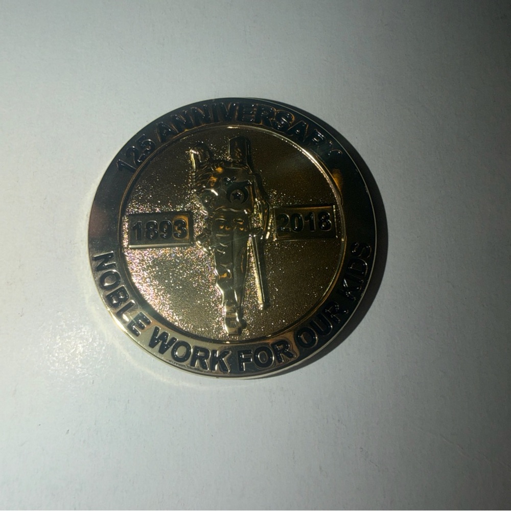 1893-2018 Shriners 125th Anniversary Gold Round Coin 1 3/4”